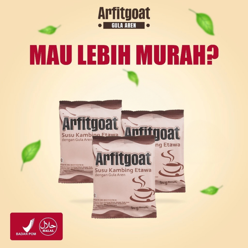 

Susu Kambing Etawa Arfitgoat Plus Gula Aren Kemasan 1 Sachet