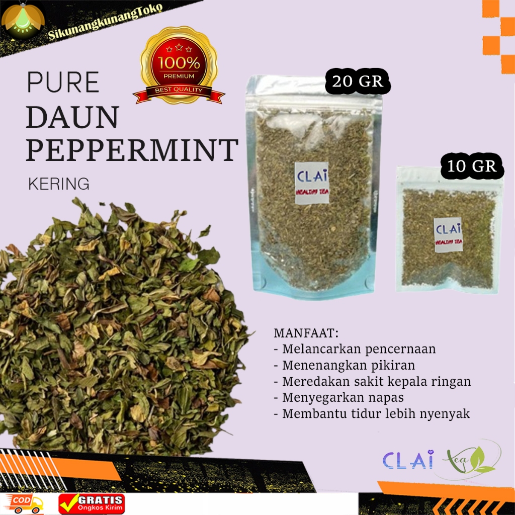 

(skn) Teh Daun Peppermint Kering Herbal organik pure peppermint leaves tea