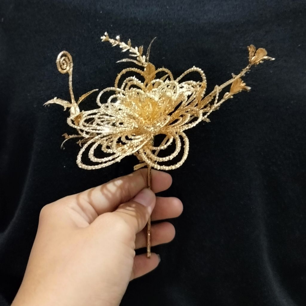 Cucuk Bunga Mawar Gold/Cucuk Bunga Anggrek Gold/Cucuk Bunga/Aksesoris Hairdo