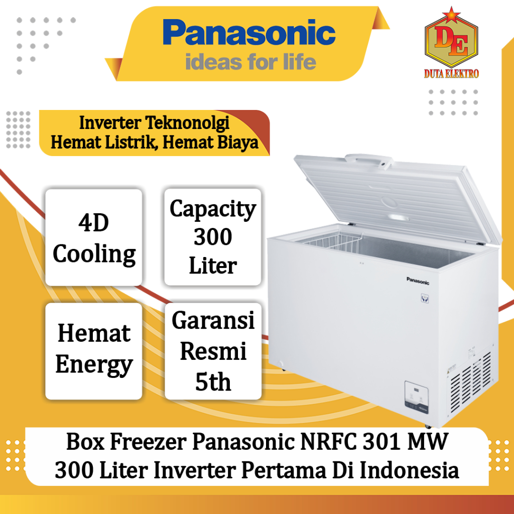 Box Freezer Panasonic NRFC 301 MW 300 Liter Inverter Pertama Di Indonesia