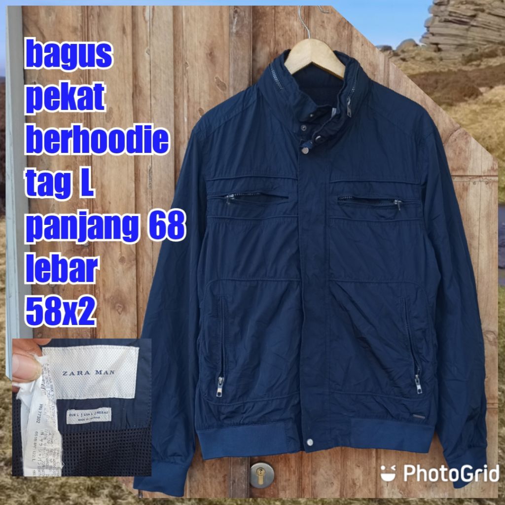 jaket work kerja casual riding motor windbreaker bomber Harrington zara man