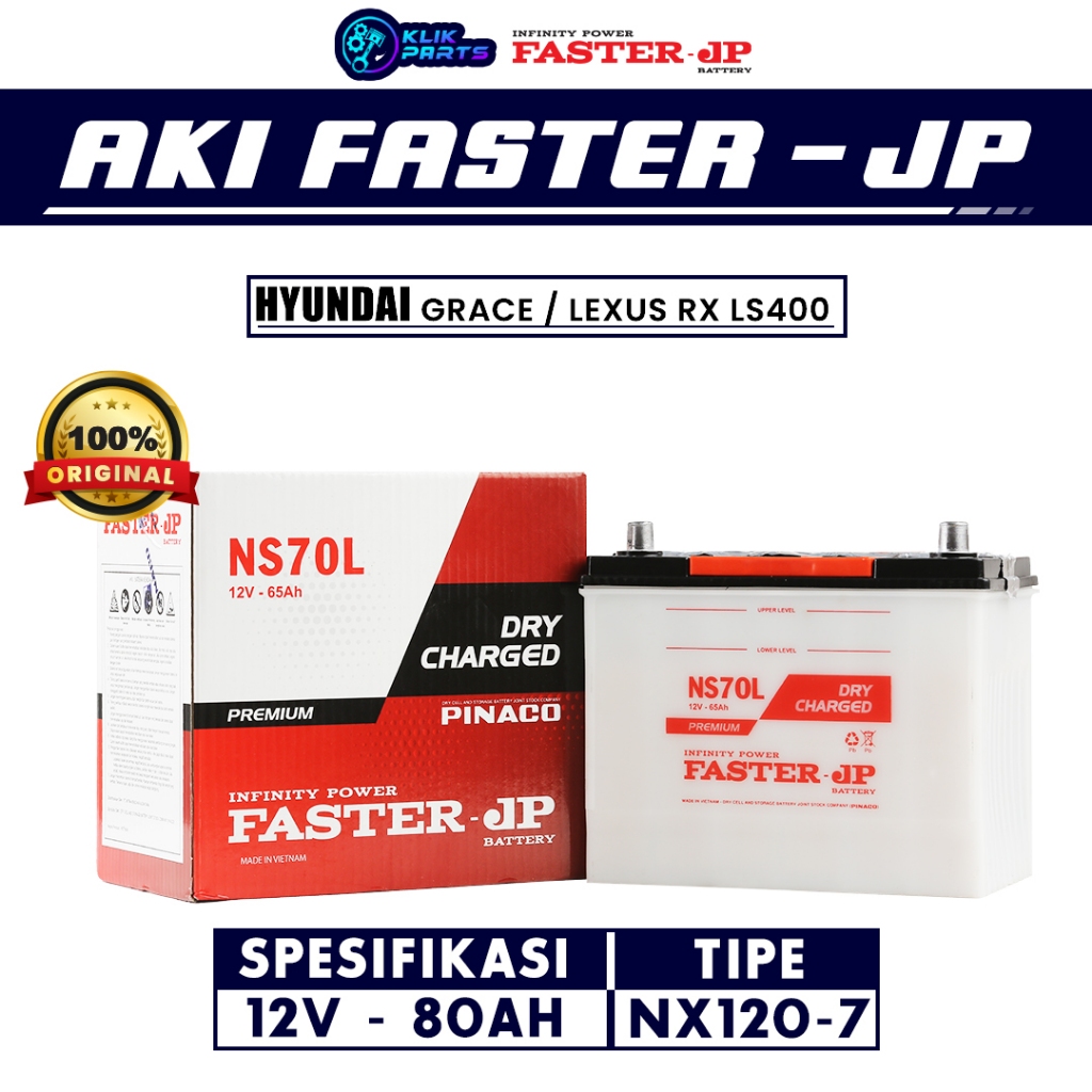 Faster JP Aki NX120-7 12V 80Ah Aki Basah