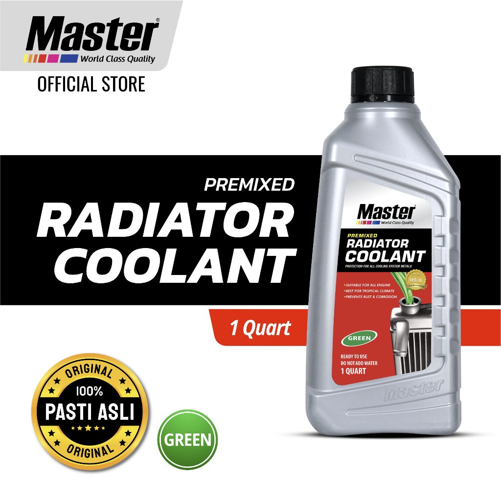 Master Radiator Coolant Premixed Green 1 Quart Air Radiator Motor Mobil