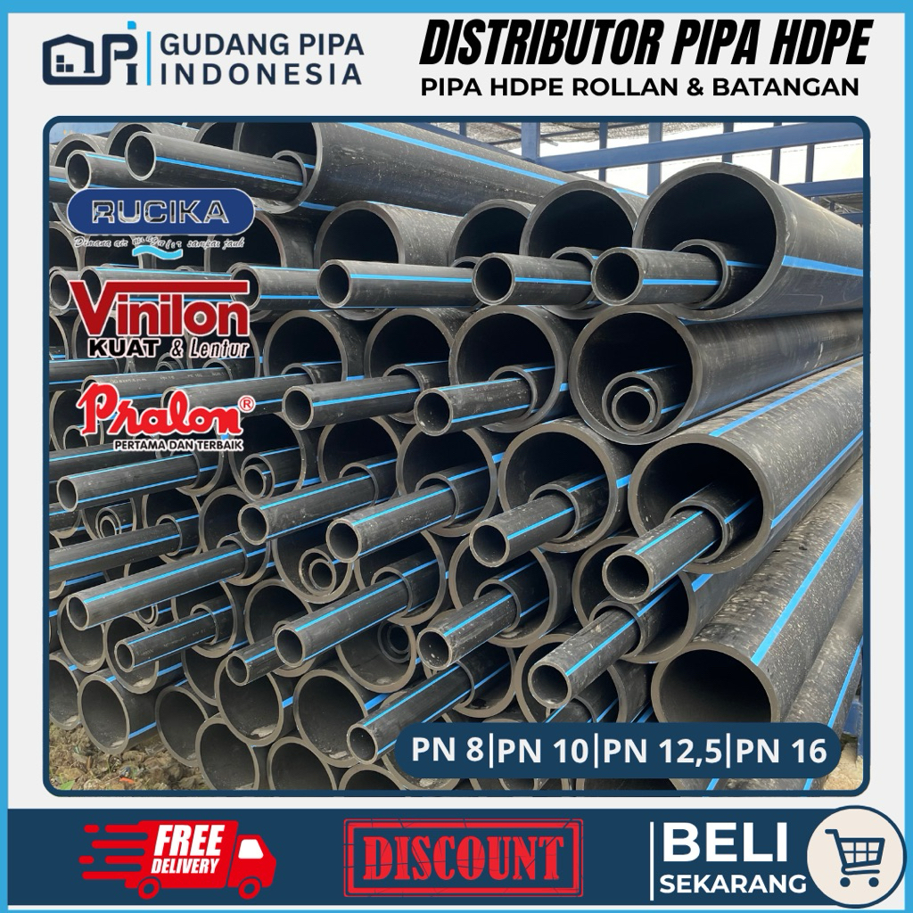 Pipa HDPE 8 inch Batangan 6 meter/Batang