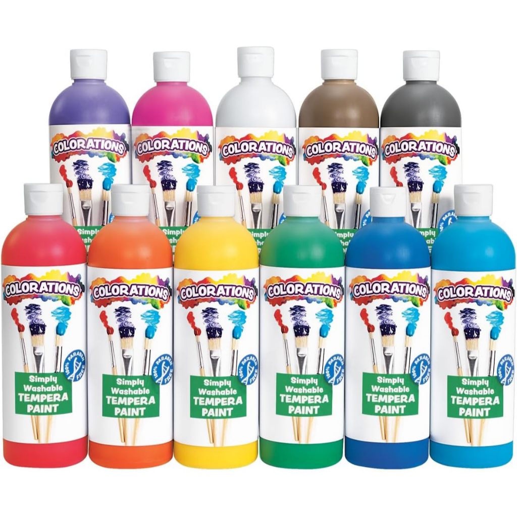 

Colorations - SWT16 Simply Washable Tempera Paints, 16 fl oz, Set of 11 Colors, Non Toxic, Vibrant