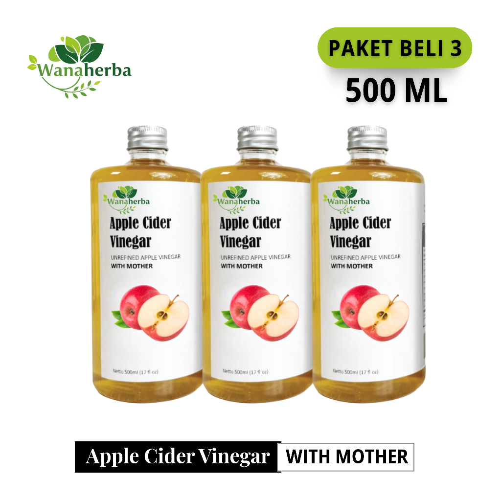 

Wanaherba Cuka Apel With Mother 500 ML Paket 3 Botol
