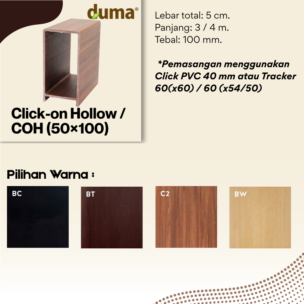 DUMA WPC Click-on Hollow / COH (50×100)
