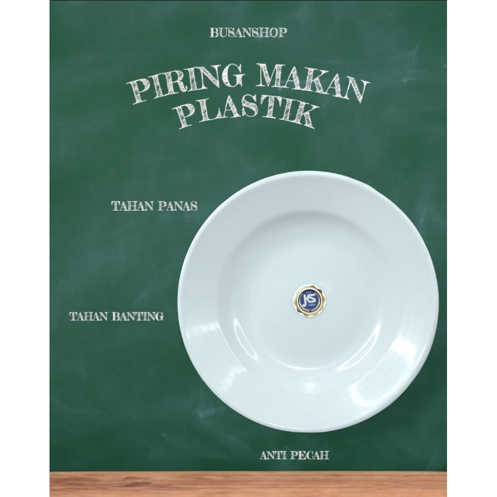 PIRING PLASTIK 12 PCS (1 LUSIN) BPA FREE WARNA PUTIH