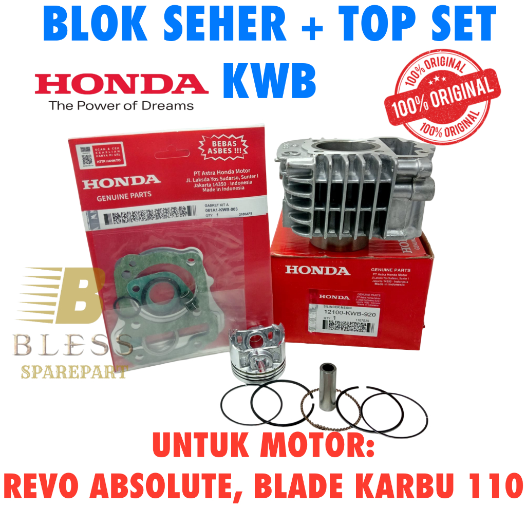 BLOK SEHER +TOP SET KODE KWB BLADE 110 LAMA BLADE 110 REVO ABSOLUTE PRESISI ASLI