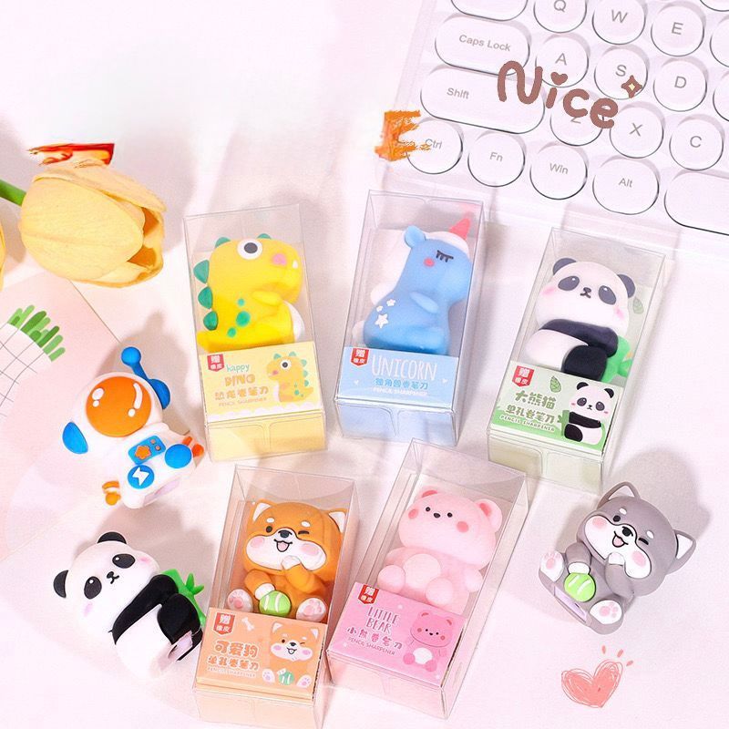 

Serutan Pensil + Penghapus Karakter Dino Lucu Warna-warni Happy Dino