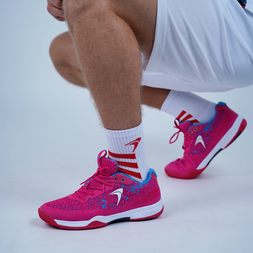 New Flypower New Dieng Sepatu Olahraga Badminton Pria Dan Wanita Pink/Sky Blue/White