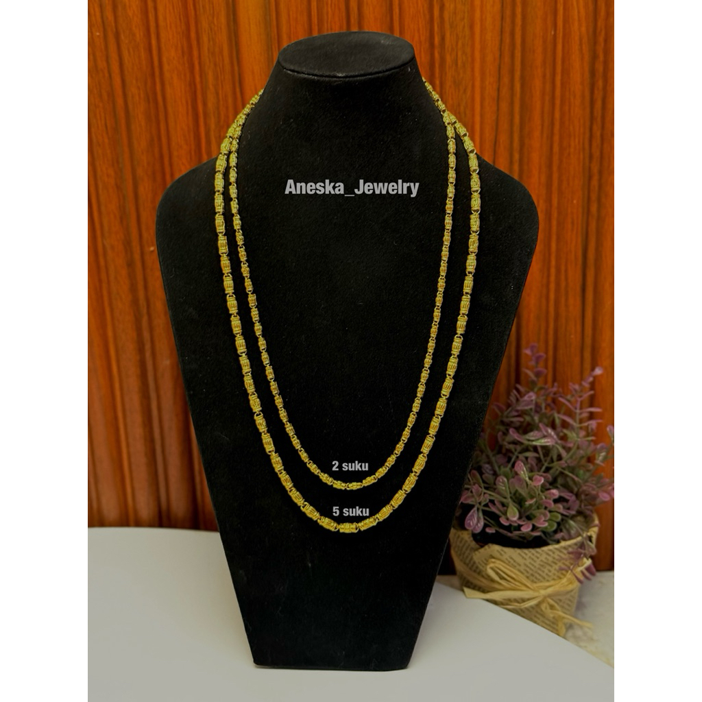 kalung bambu gucci lapis emas 24k