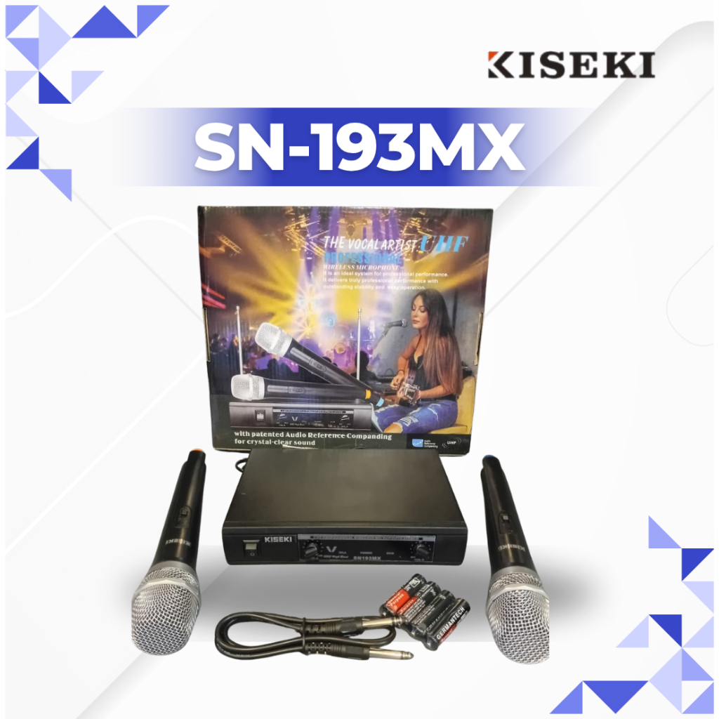 Mic Wireless Kiseki SN-193MX SN-168 UHF 2 Mic Karaoke Live Musik Sound System