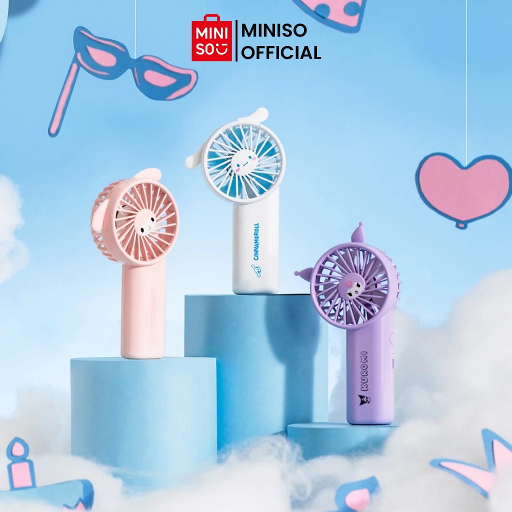 Miniso x Sanrio Mini Fan 1800mAh Kipas Angin Mini Portable Kuromi Lucu Hand Fan Tahan Lama