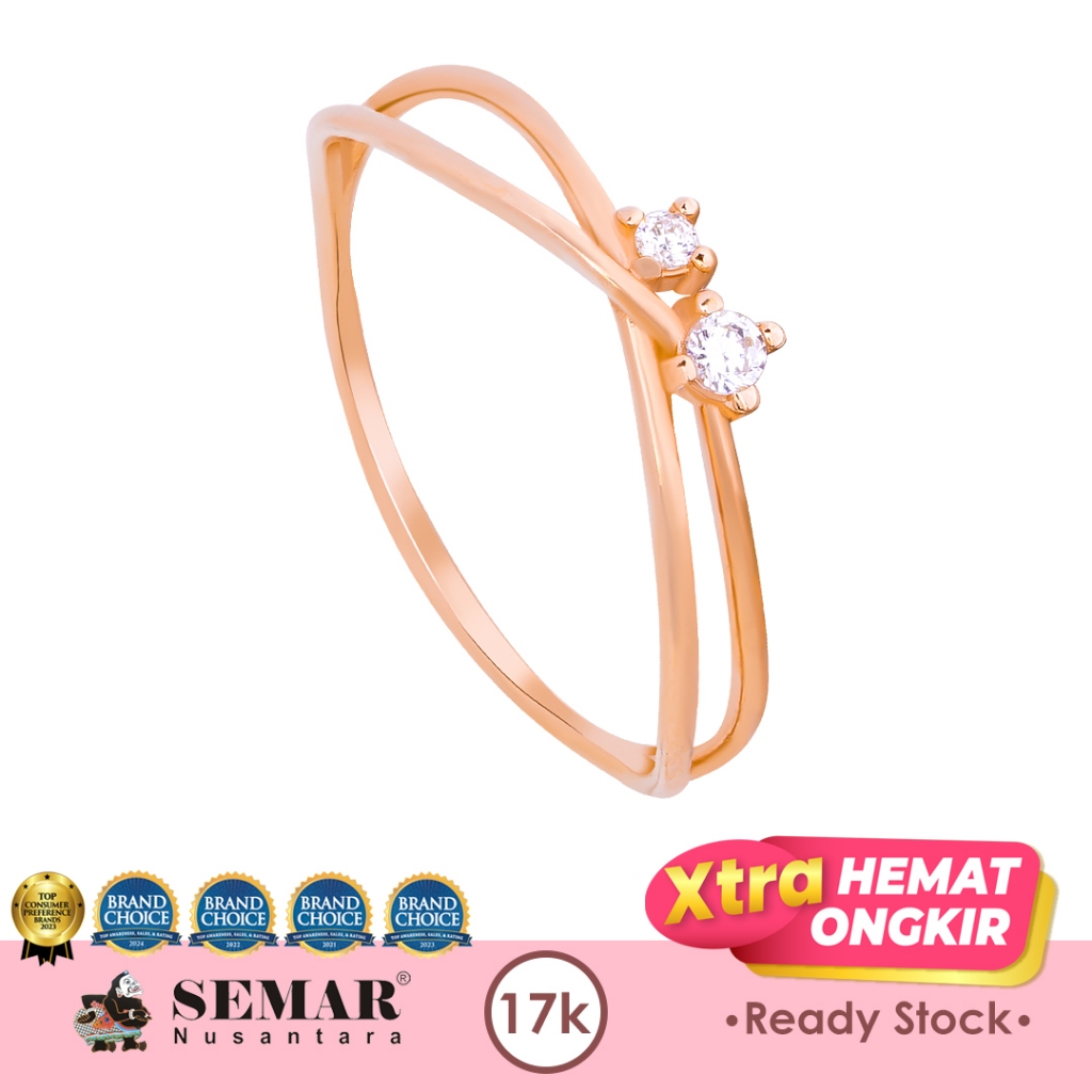 Cincin Emas Falisha Rose Gold 17K Semar Nusantara