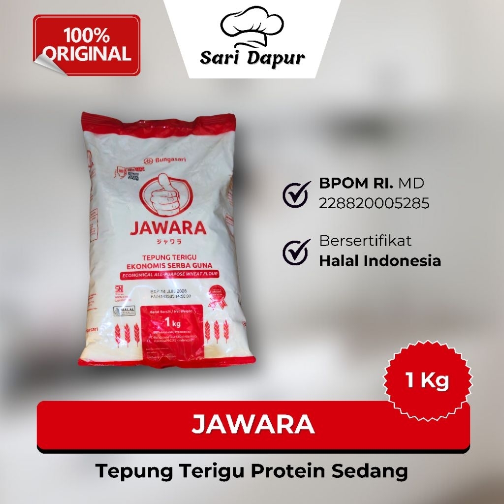 

JAWARA Tepung Terigu Protein Sedang Ekonomis Serba Guna 1Kg
