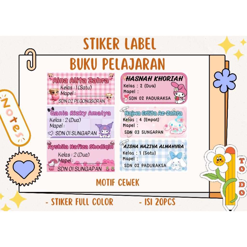 

Stiker Label Buku Pelajaran - Stiker Label Mapel - Stiker Label Nama