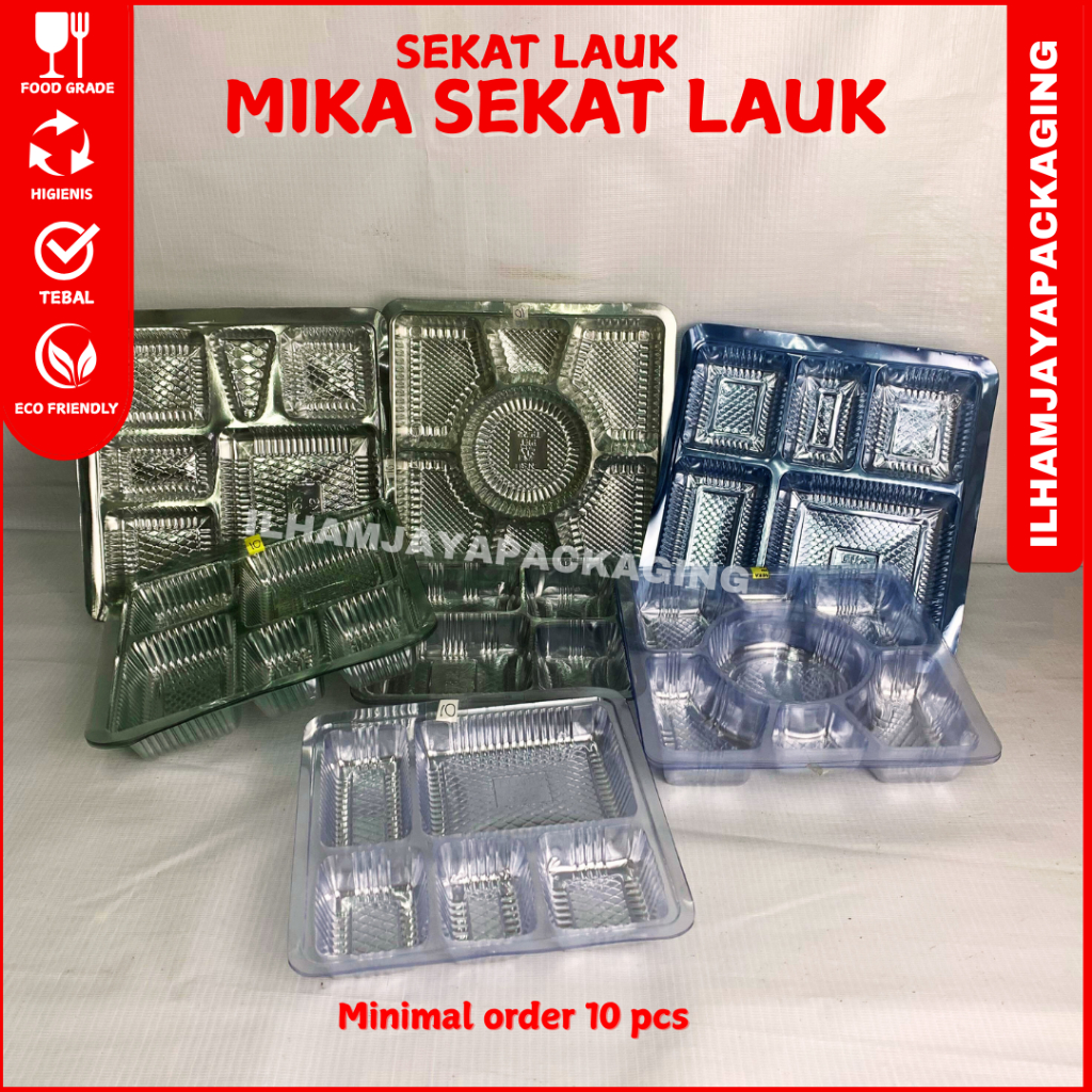 MIKA SEKAT LAUK MIKA PLASTIK PEMISAH MIKA NASI BOX KATERING MIKA NASI SEKAT LAUK