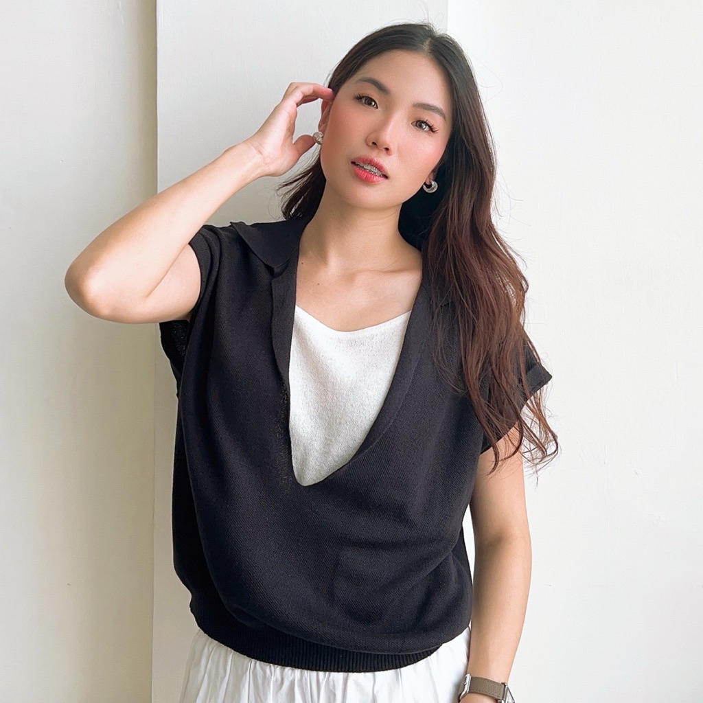 Danjo Doubel Layer Knit Top Sophia Alice