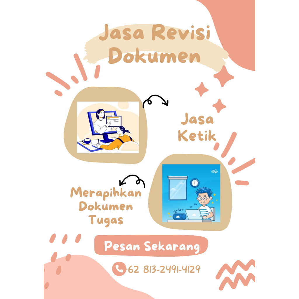 Jasa Ketik/Jasa Cek Kalimat/Jasa Perbaikan Revisi/Jasa Merapihkan Dokumen Tugas sekolah, Karya Tulis