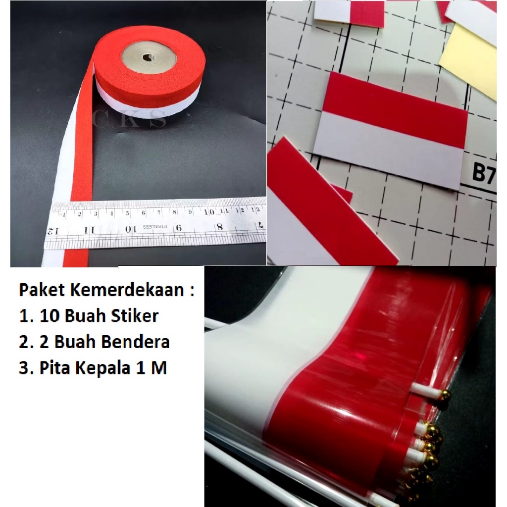 

PAKET Kemerdekaan Bendera merah putih Stiker / Pita Ikat 17 Agustus 2025 Indonesia HUT RI