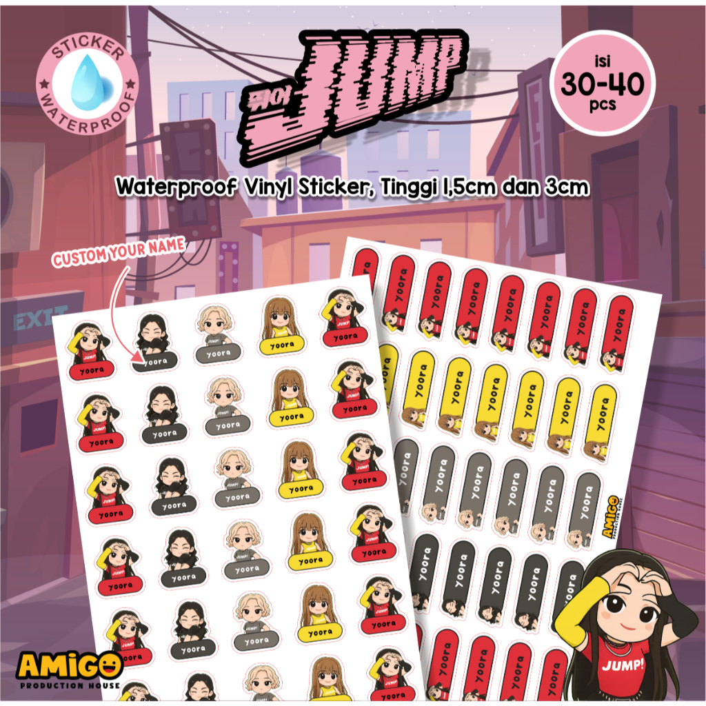 

Sticker Label Nama Blackpink JUMP Stiker Kpop Blackpink Sticker ATK Custom Waterproof Anti Air