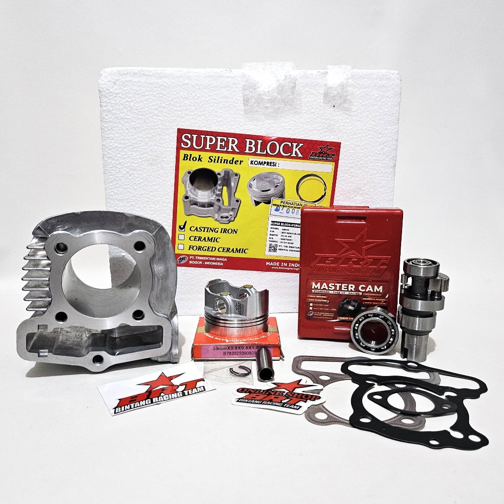 PAKET BLOK PISTON & NOKEN AS BRT GENIO BEAT DELUXE 2020 SCOOPY STYLISH 2021 BEAT STREET NEW Blok Seh