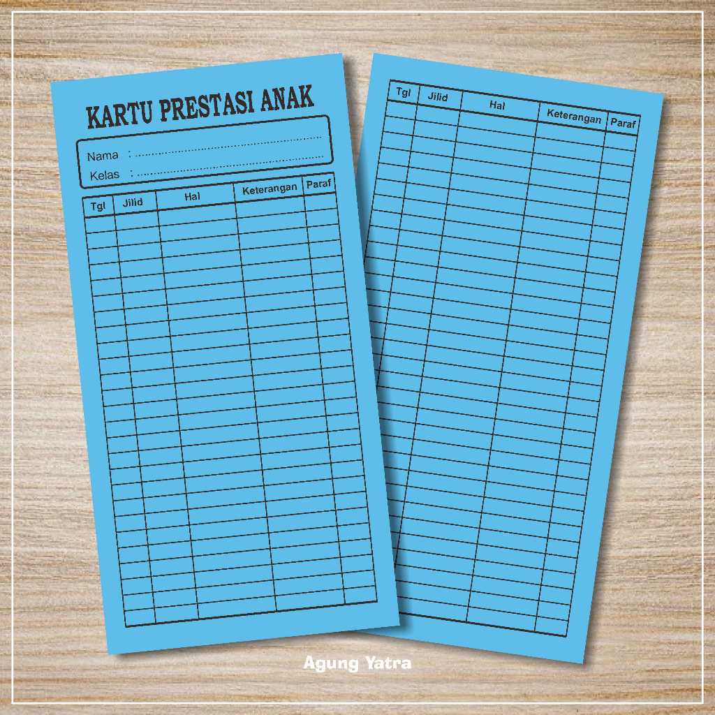 

Kartu Prestasi Siswa Santri Sekolah TPQ TPA Ngaji custem Nama sekolah uk 11x21cm