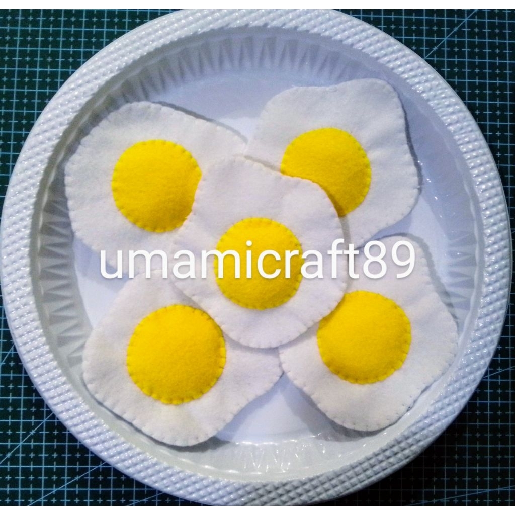 Replika Telor Ceplok / Mainan Makanan Flanel / Mainan Edukasi Telur Ceplok