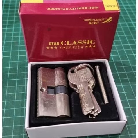 Isi silinder kunci pintu rumah 60 mm 5 anak kunci Cylinder Star Classic