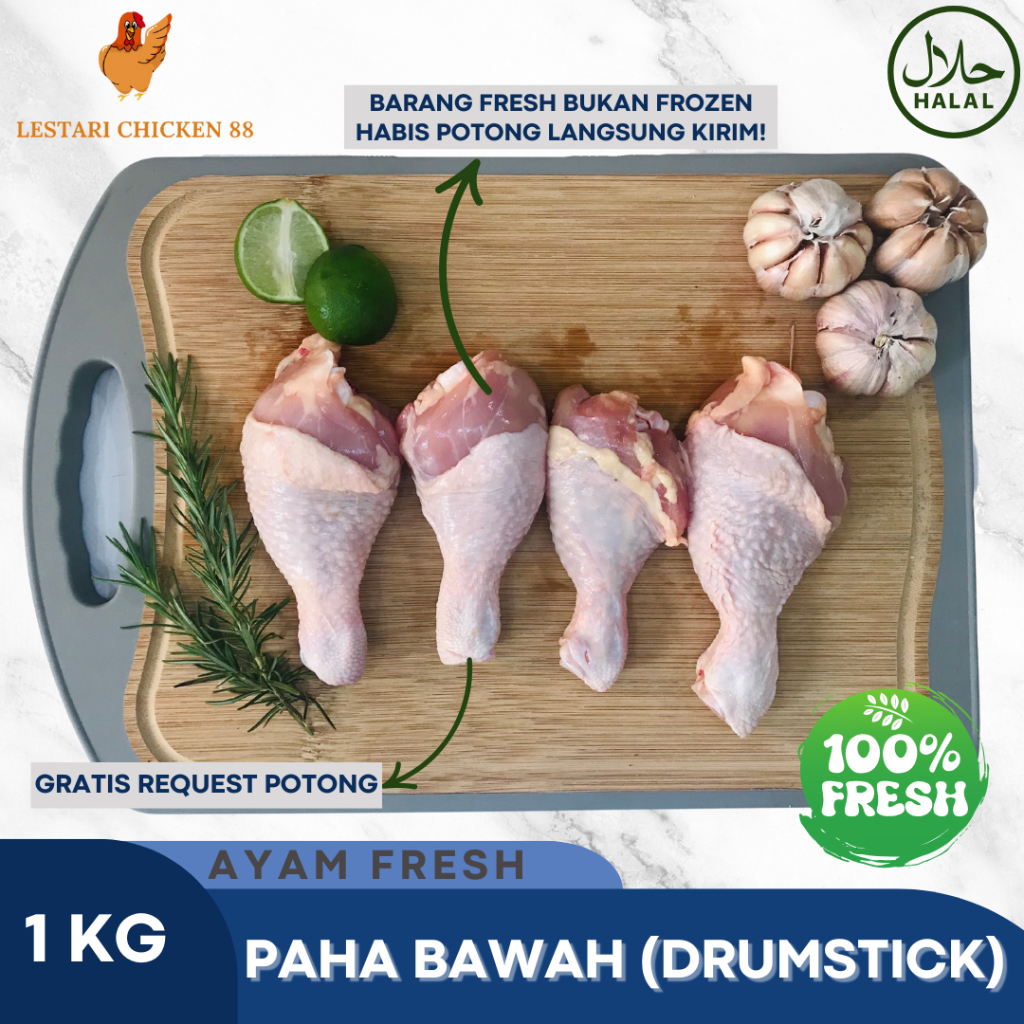 

Paha Bawah Ayam Fresh 1 kg / Drumstick Ayam / Paha Pentung Ayam Fresh