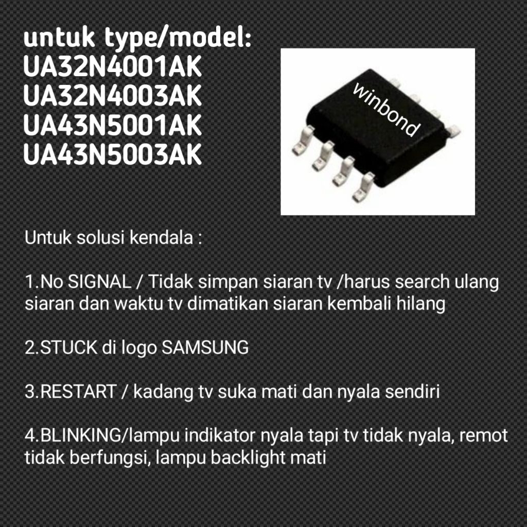 IC EEPROM ISI FIRMWARE LED SAMSUNG ORIGINAL SUDAH ISIAN