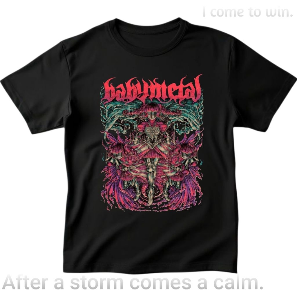 Kaos BABYMETAL Official Band T-Shirt Unisex Pria Wanita Desain Keren Anime Metal Jepang Musik Rock T