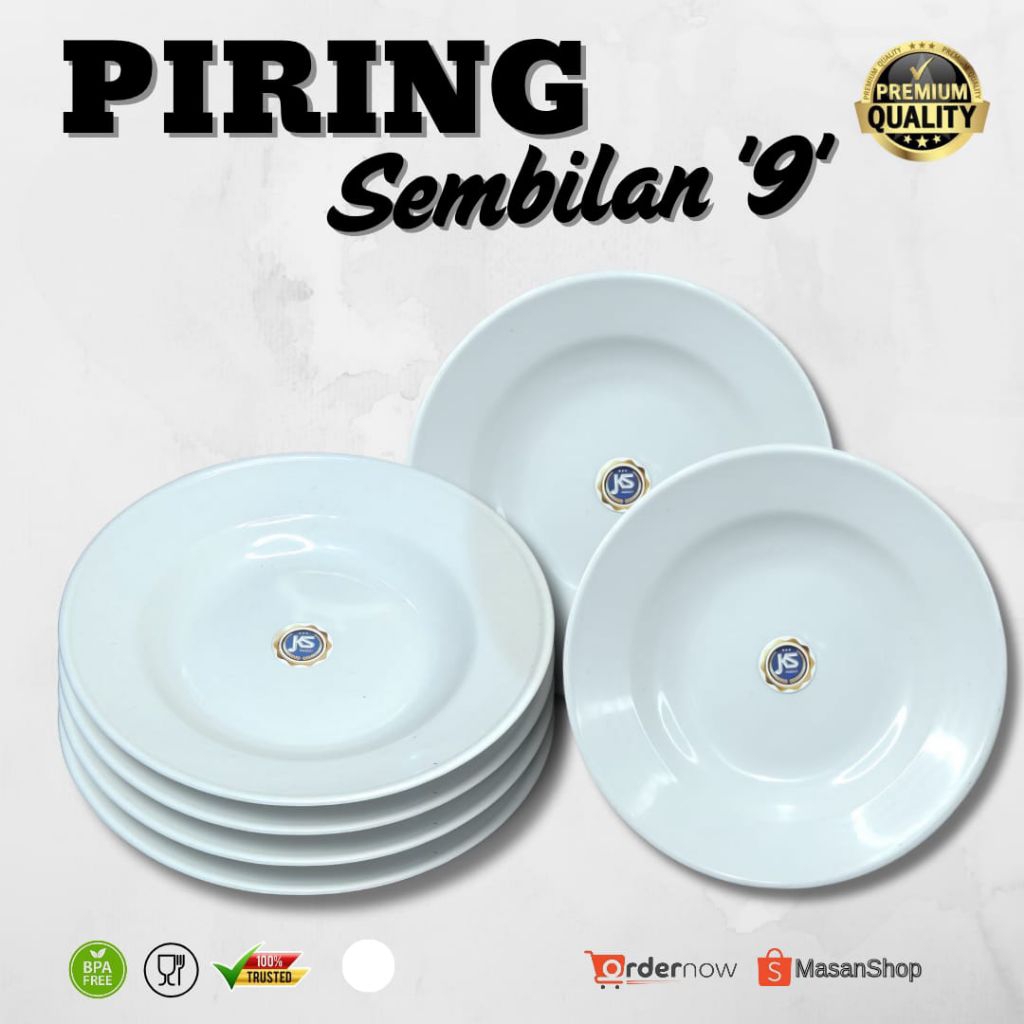 PIRING PLASTIK 12 PCS (1 LUSIN) BPA FREE WARNA PUTIH