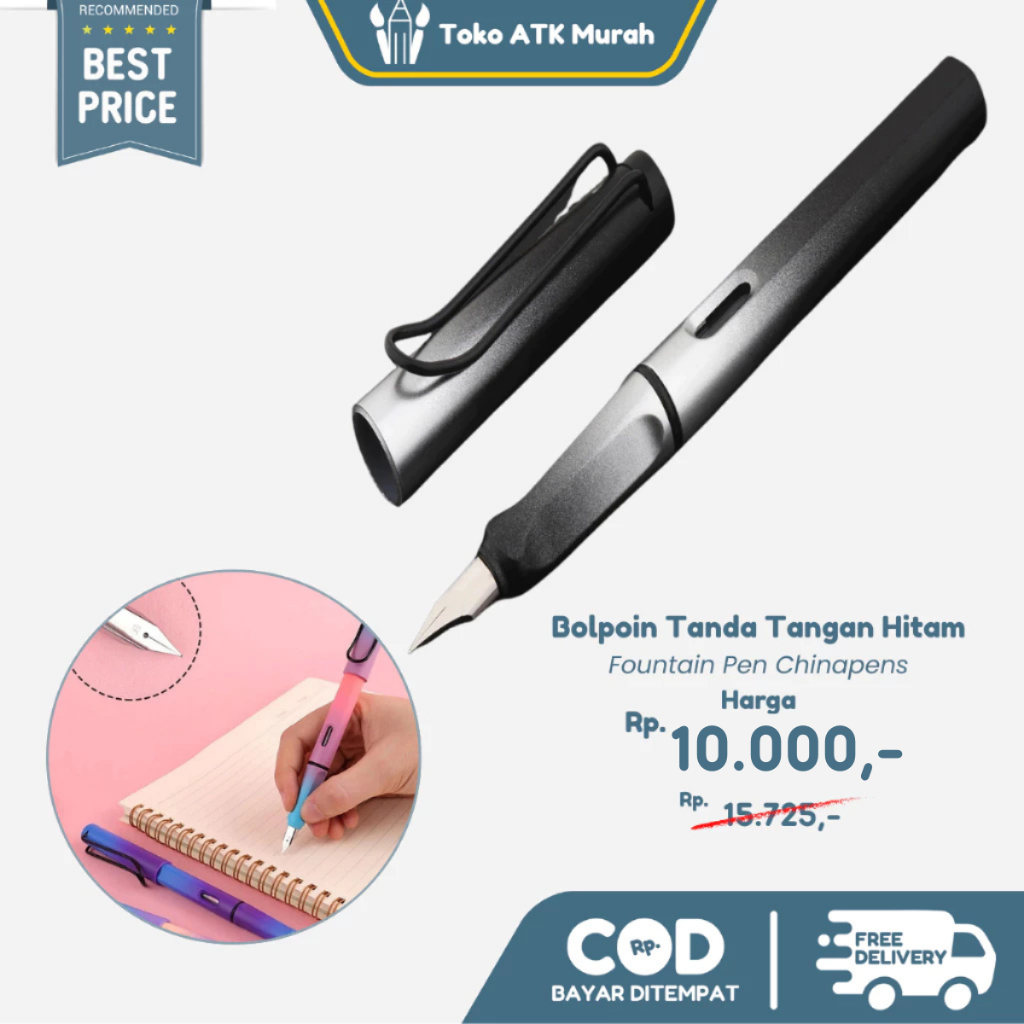 

Pena Pulpen Bolpoin Tanda Tangan Signature Fountain Pen Chinapens - Black