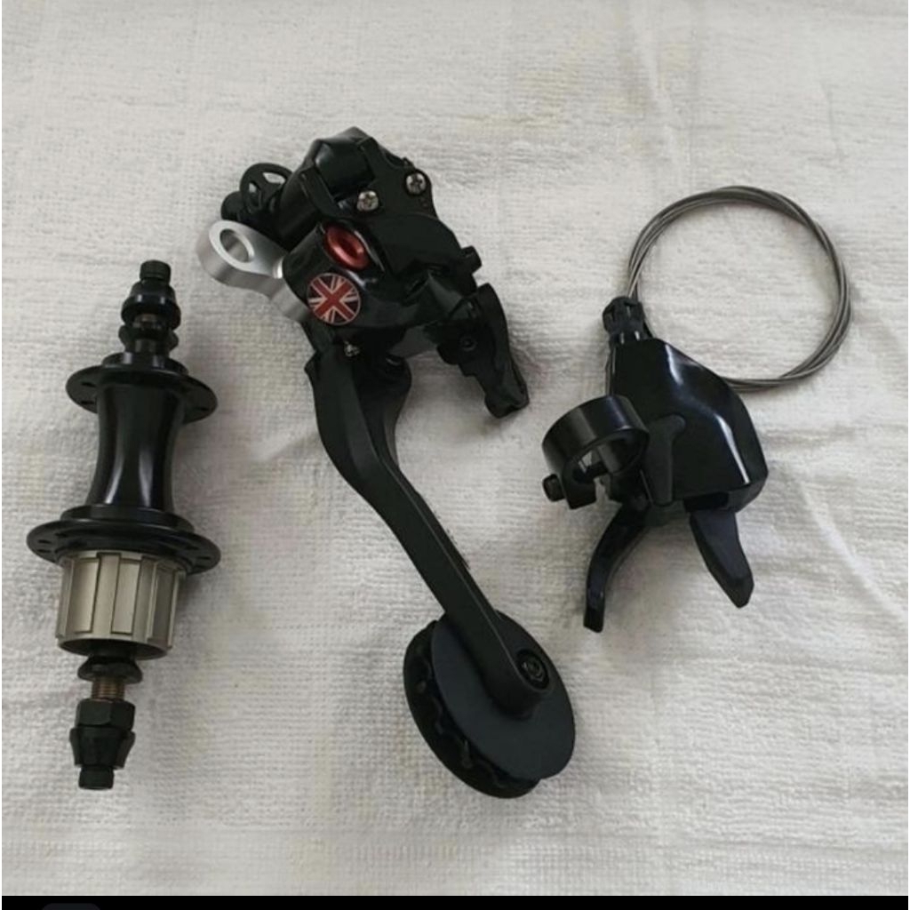 Paket Rear Hub 7 Speed 28 Holes + RD + shifter Brompton 3Sixty Pikes Kreuz