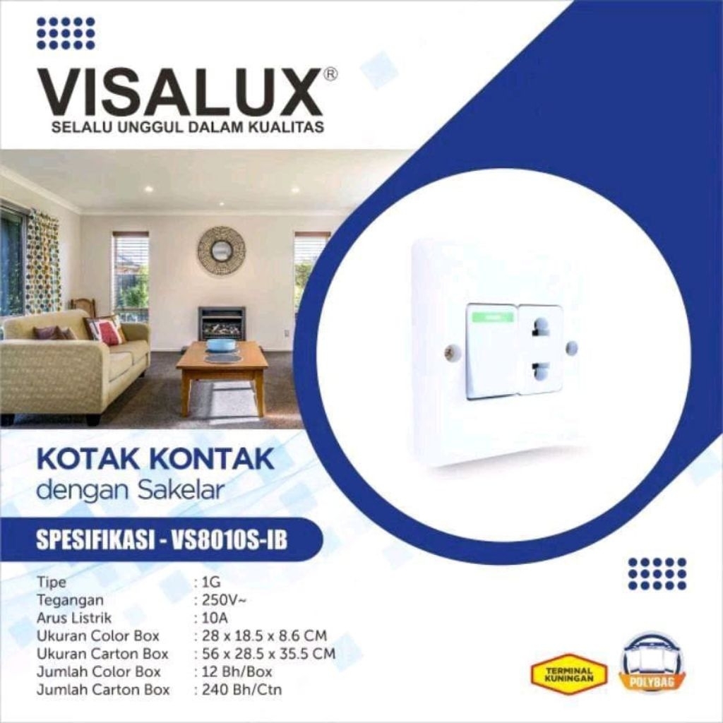 Stop Kontak Visalux Vs8010S Ib Saklar Stop Kontak Tanam Visalux