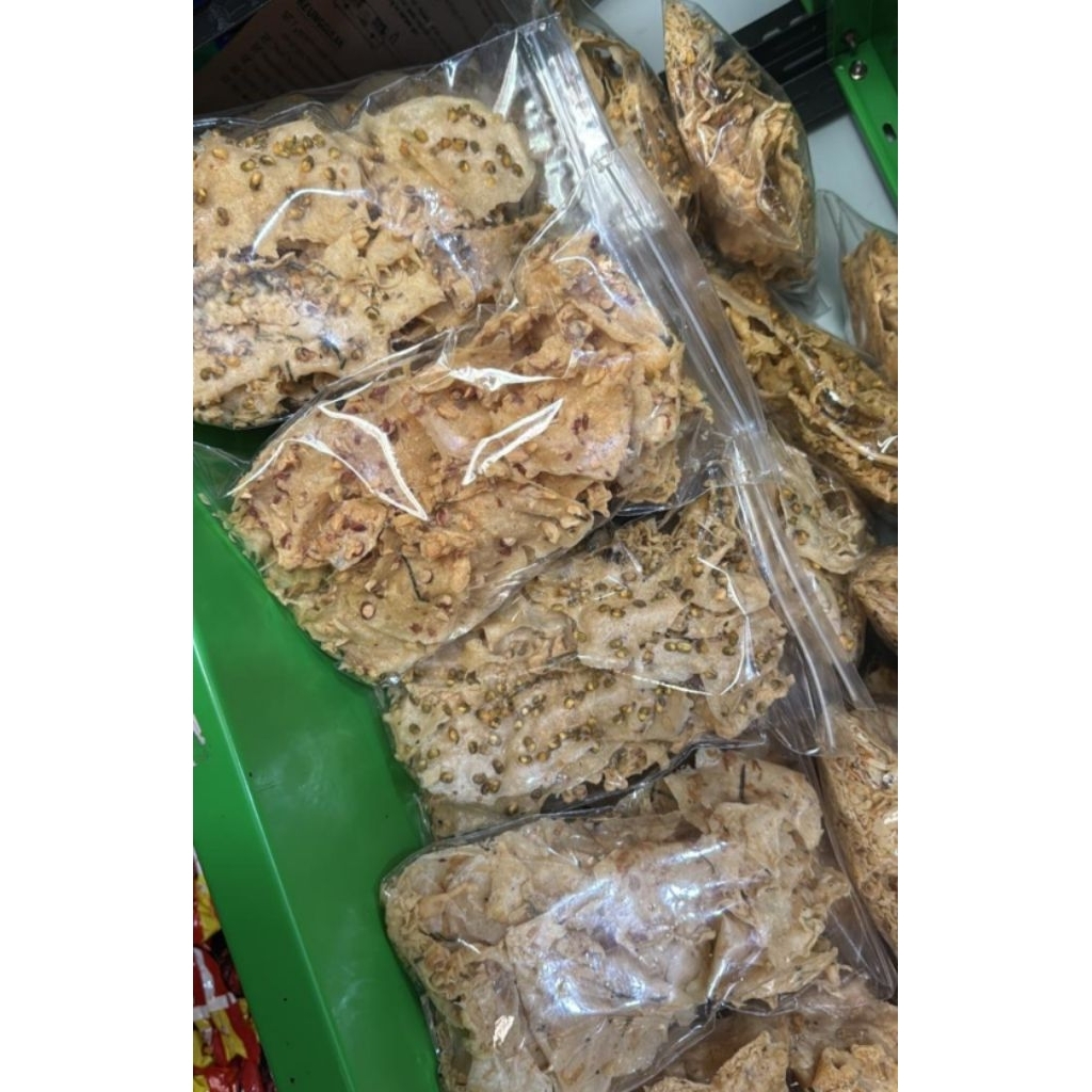 

Peyek 3 rasa kacang ijo kacang tanah, Rebon ukuran pouch besar