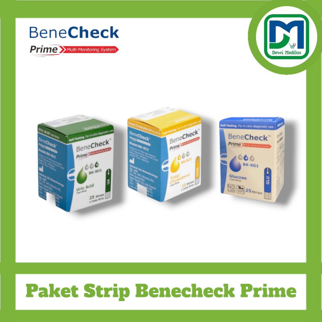 Paket Strip Benecheck Prime  Strip Benecheck GCU  Strip Benecheck Gula UA Kolesterol