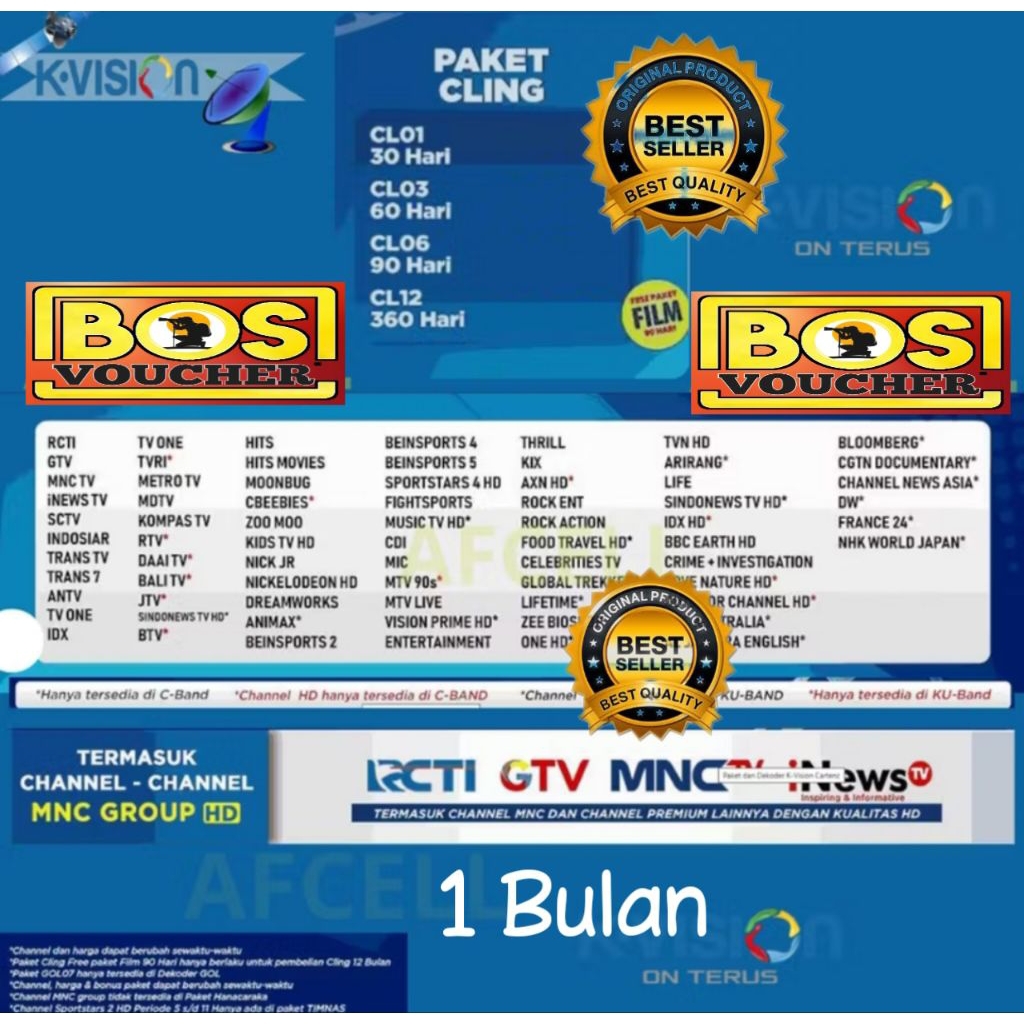 bos voucher paket cling k vision 30 hari