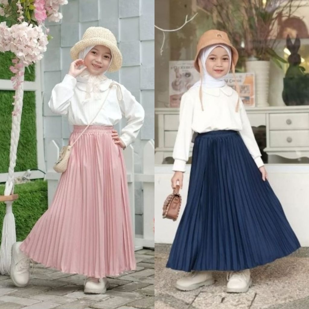 Rok Plisket Anak Premium/Rok Anak Umur 6-12 Tahun