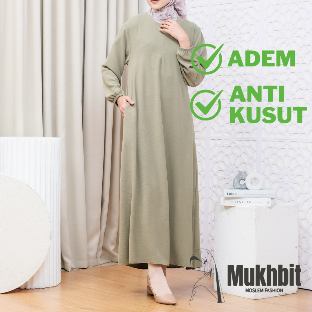 Dress Muslim Remaja Gamis Hitam Polos Wanita Premium Jumbo Terbaru