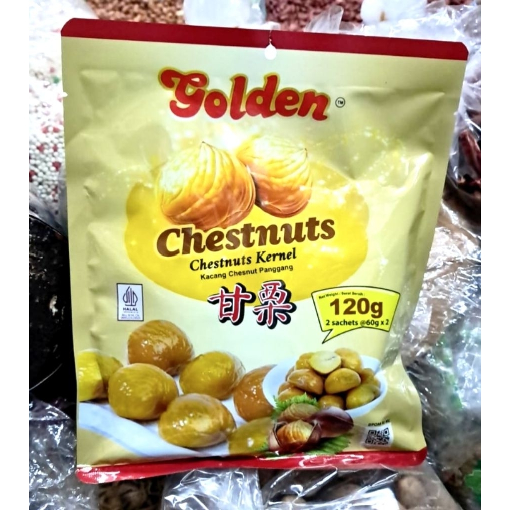 

Golden Chestnuts Kernel Kacang Chestnut Panggang 120gr