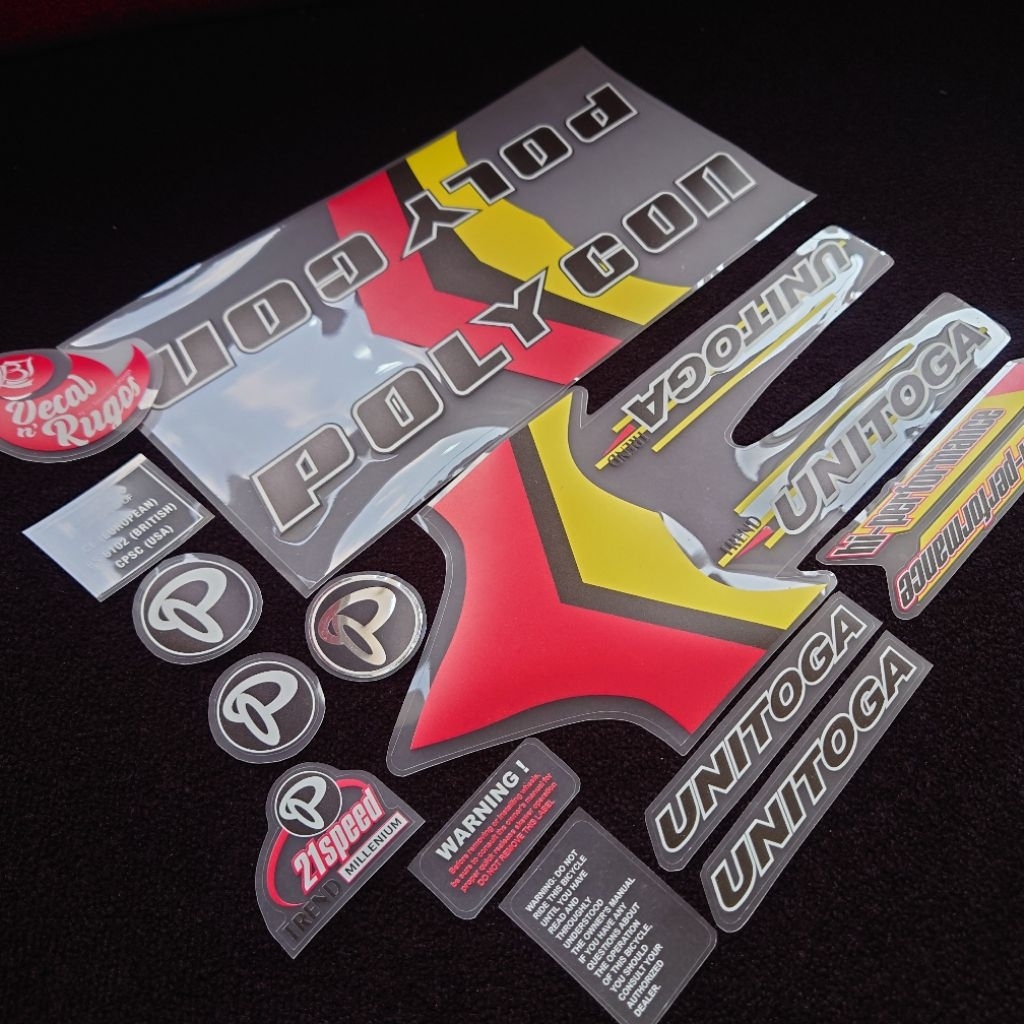 Decal Stiker MTB Polygon Unitoga Tahun 2rb-an