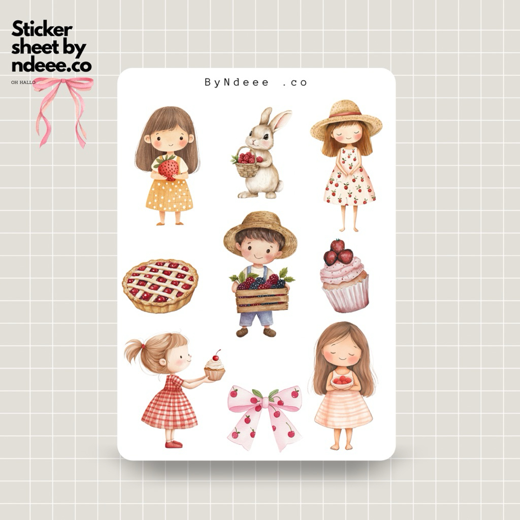 Sticker Sheet |  Girl & boy  | journal stickers, calendar, planner stickers, scrapbook stickers, coz