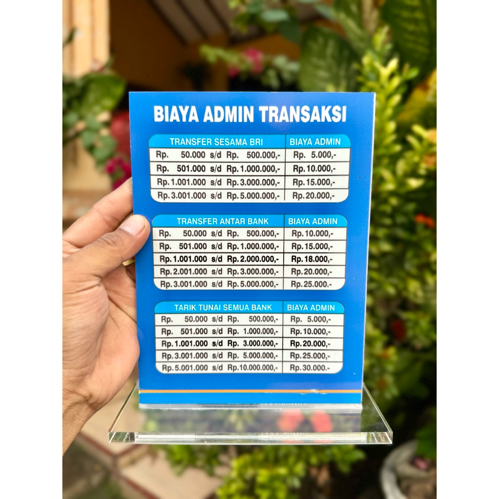 

(BISA EDIT TARIF) AKRILIK MEJA UKURAN 15x20cm BAHAN TEBAL BERKUALITAS