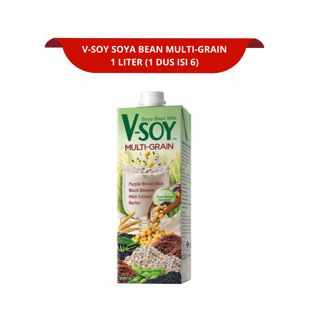 

[1 DUS ISI 6] V-SOY SOYA MILK MULTI GRAIN 1 LITER | ASI BOOSTER