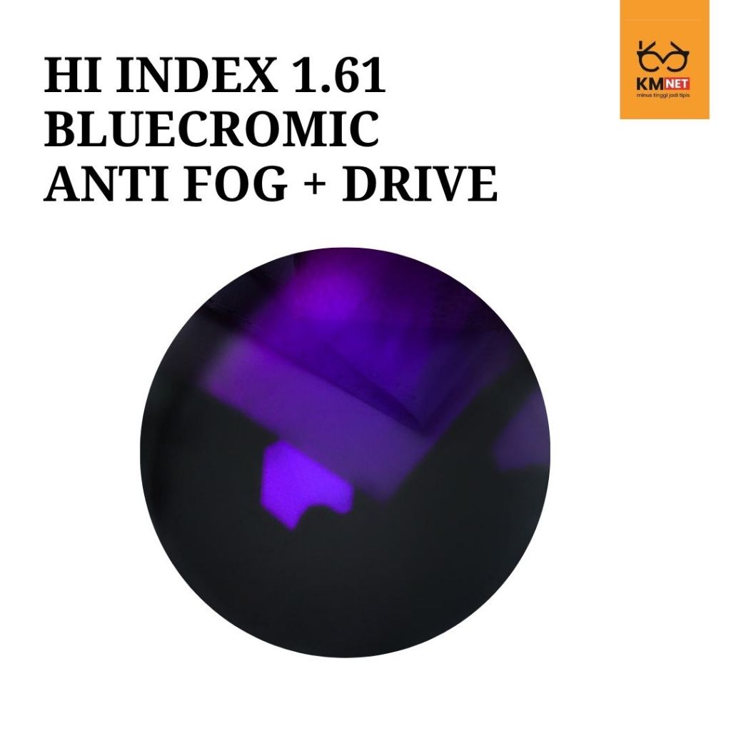 Hi Index 1.61 Bluecromic Drive Anti Fog | KMNET Minus Tinggi Jadi Tipis