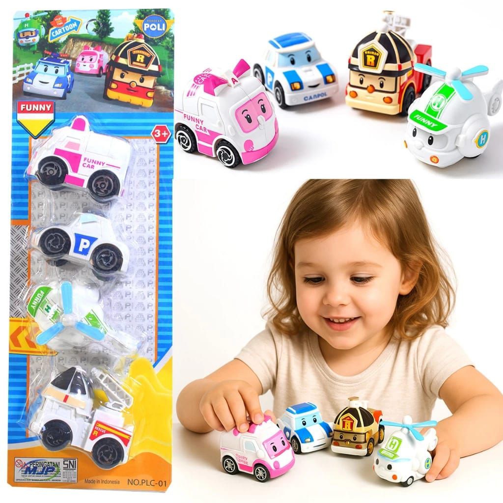1133 Mainan Mobil Mobilan 1 set Isi 4 pcs / Mainan Anak Mobil Mini 1 set / Mainan Mobil Metar Miniat