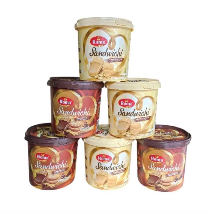 

ROMA SANDWICHI Biskuit Chocolate TPS 300gr/Biskuit Kaleng Roma Sandwich Peanut tps 300 g/Biskuit Roma Sandwichi Pack 157gr